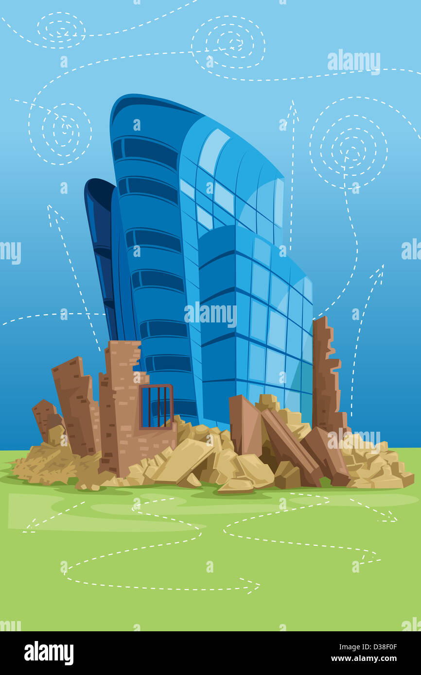 Anschauliches Bild der Gentrifizierung Stockfoto