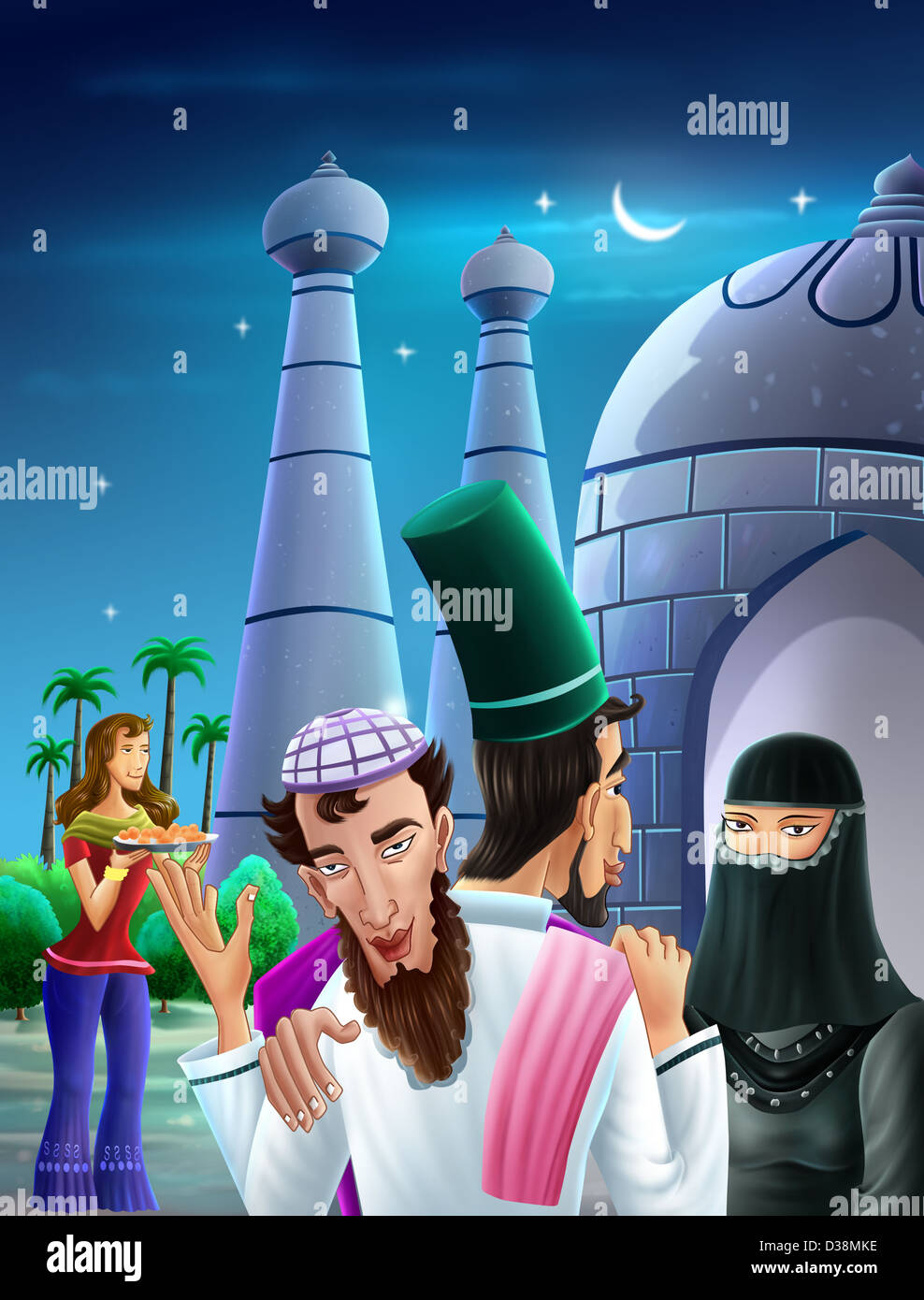 Menschen in Moschee während Ramazan festival Stockfoto