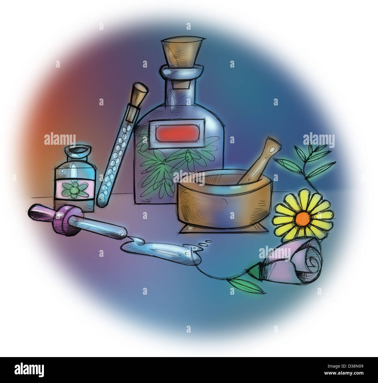 Nahaufnahme von Aromatherapie-Produkte Stockfoto