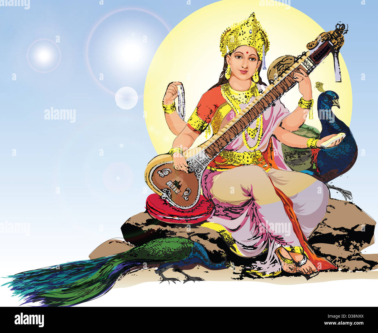 Hindu-Göttin Saraswati Stockfoto