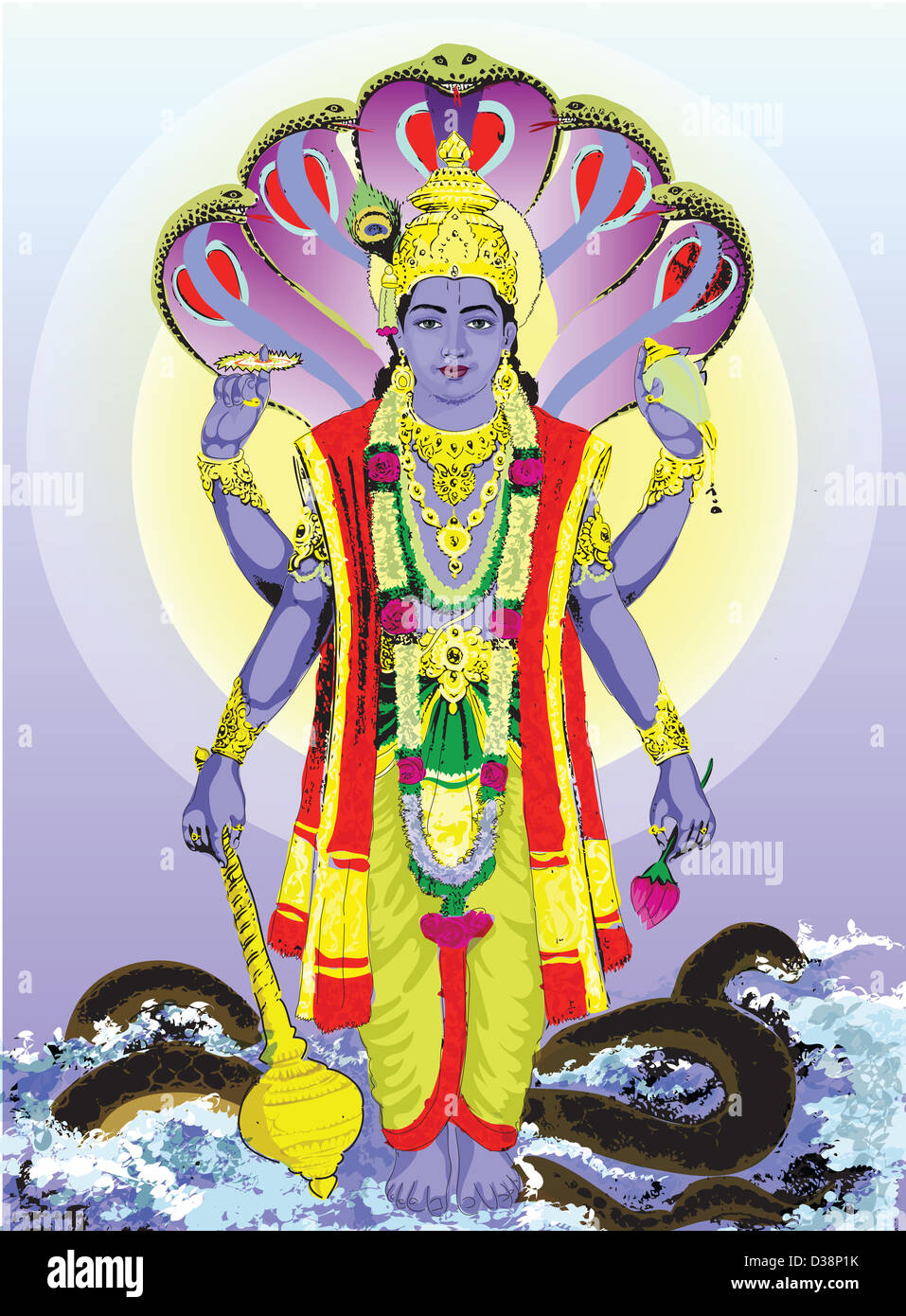 Hindu-Gottes Vishnu Stockfoto