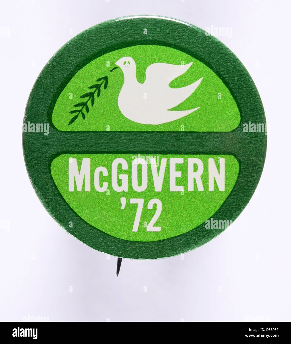 1972 US-Präsidentschaftswahlkampf Schaltfläche Pin für George McGovern Stockfoto