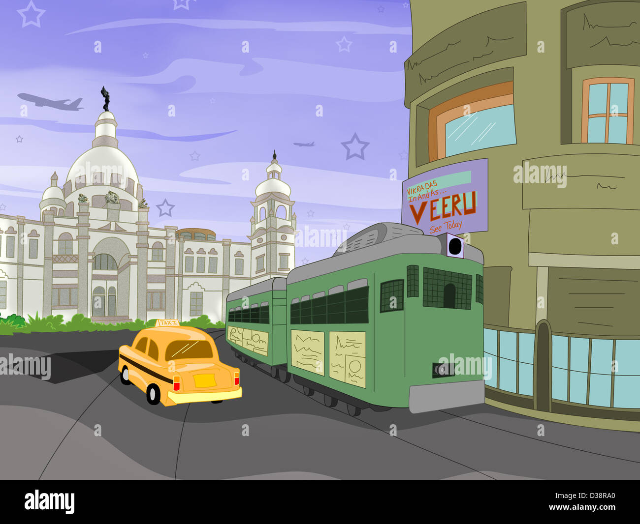 Seilbahn vor einem Museum, Victoria Memorial, Kalkutta, Westbengalen, Indien Stockfoto