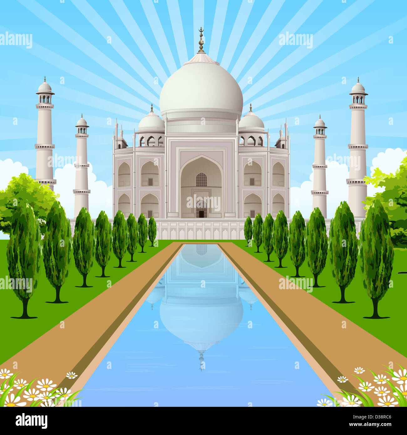 Fassade des ein Mausoleum, Taj Mahal, Agra, Uttar Pradesh, Indien Stockfoto