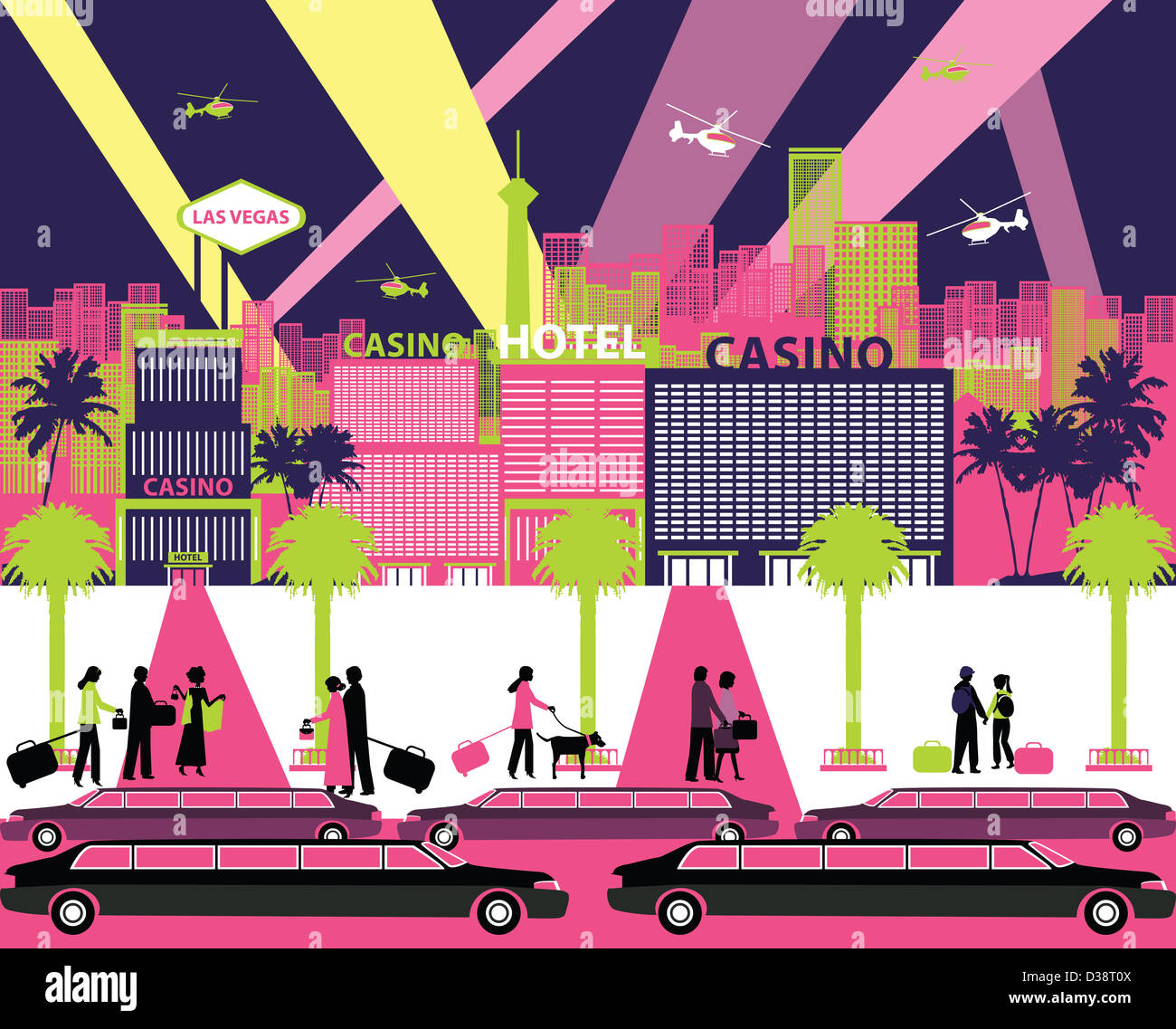 Casino-Hotels in einer Stadt, Las Vegas, Nevada, USA Stockfoto