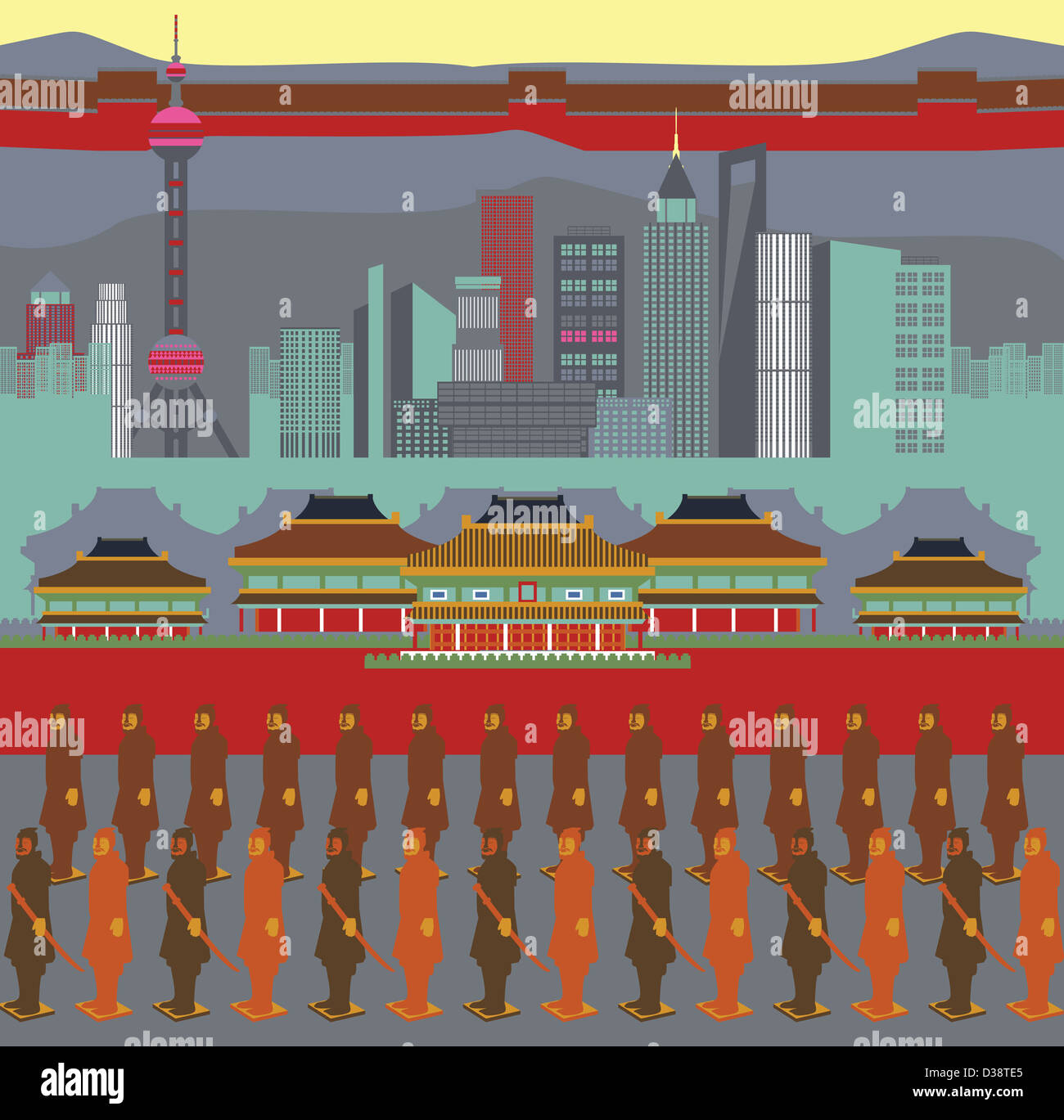Darstellung, die Top-Attraktionen in China Stockfoto
