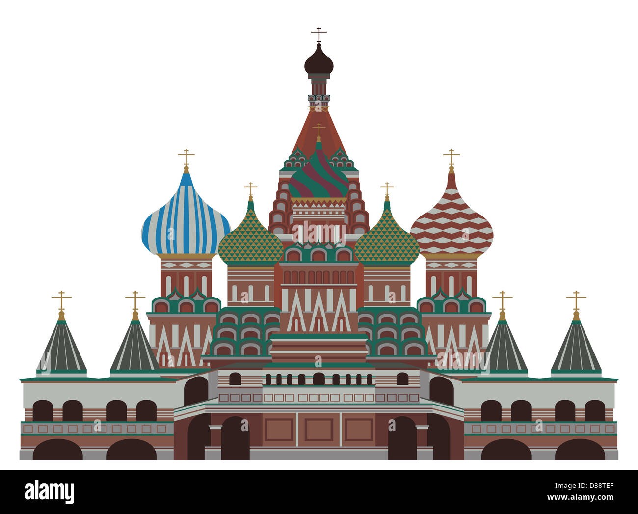 Fassade der Kathedrale und Basilius Kathedrale, Roter Platz, Moskau, Russland Stockfoto