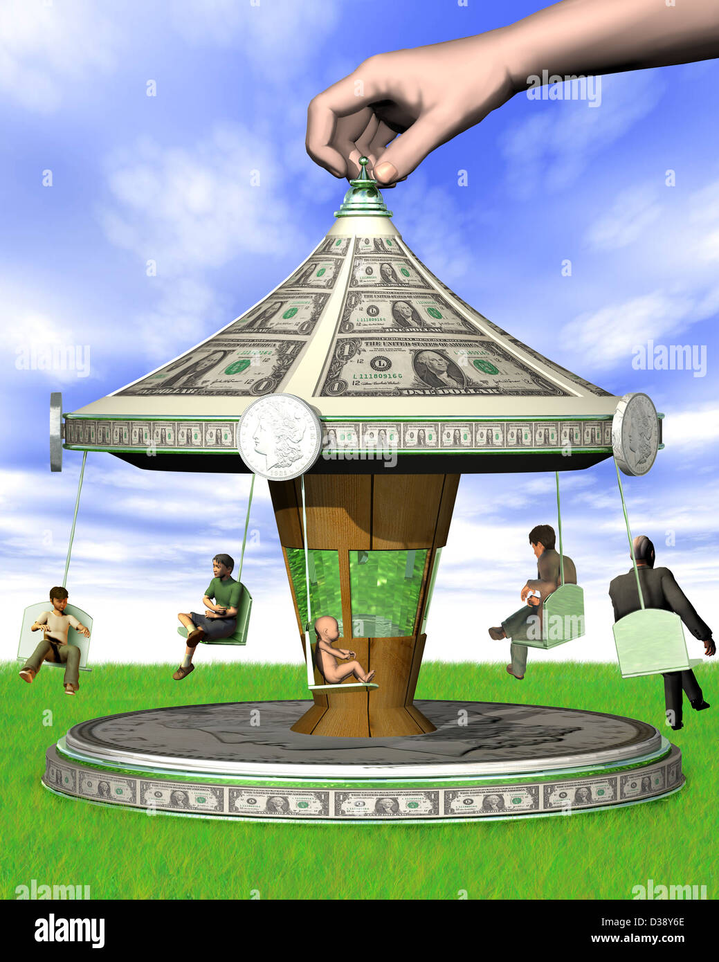 Abbildung zeigt Lebenszyklus eines Mannes Stockfoto