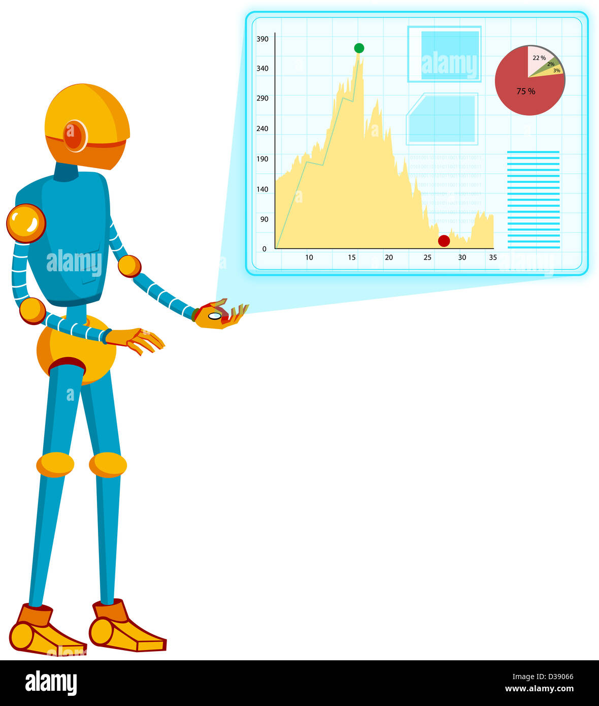 Roboter, die eine geschäftliche Präsentation Stockfoto