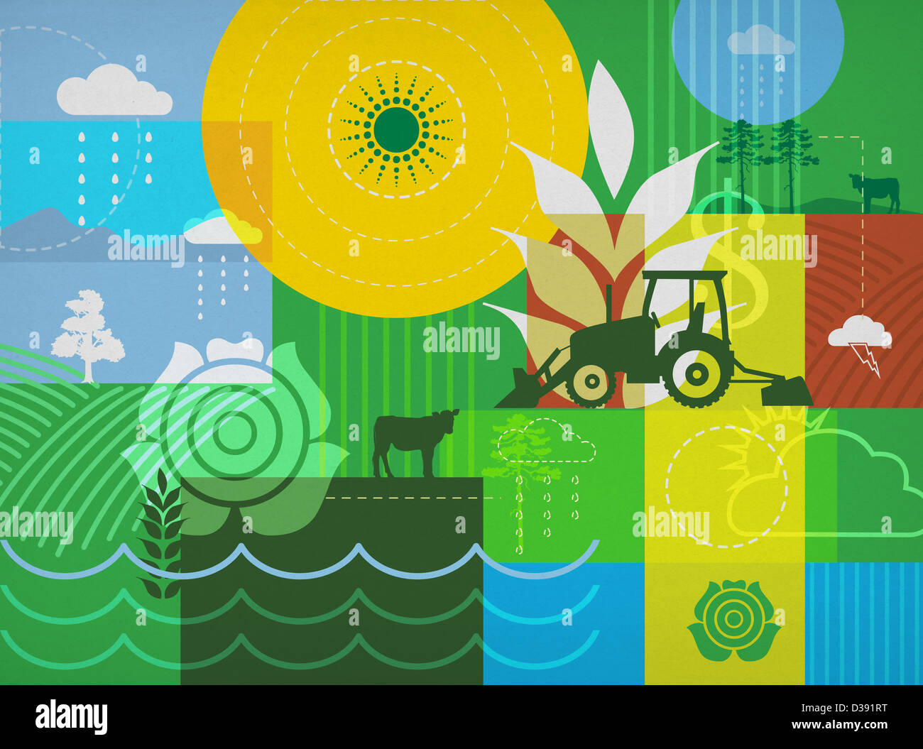Collage aus landwirtschaftlichen Bilder Stockfoto