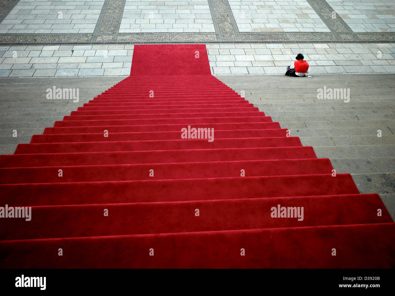 Berlin, Deutschland, den roten Teppich auf der Treppe des Konzertsaals Stockfoto