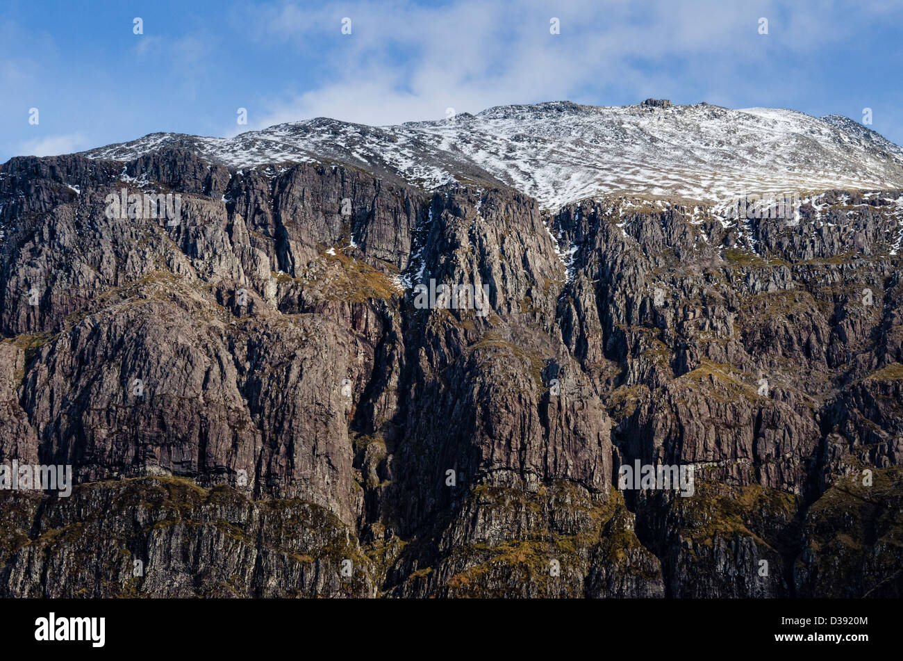 Die großen Felsen Stütze des Aonach Dubh in Glen Coe Stockfoto