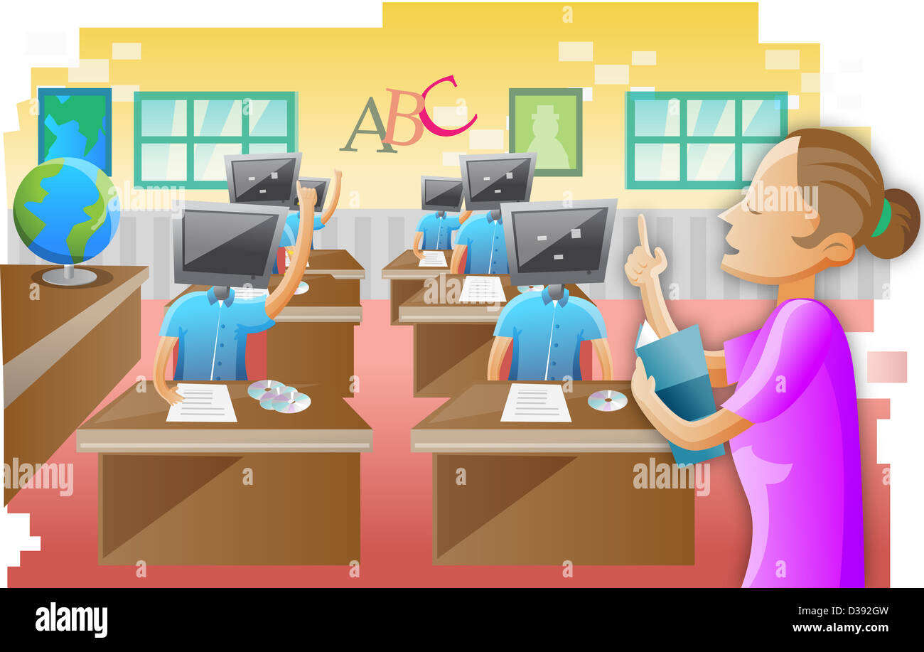 E-Learning-Klasse Stockfoto