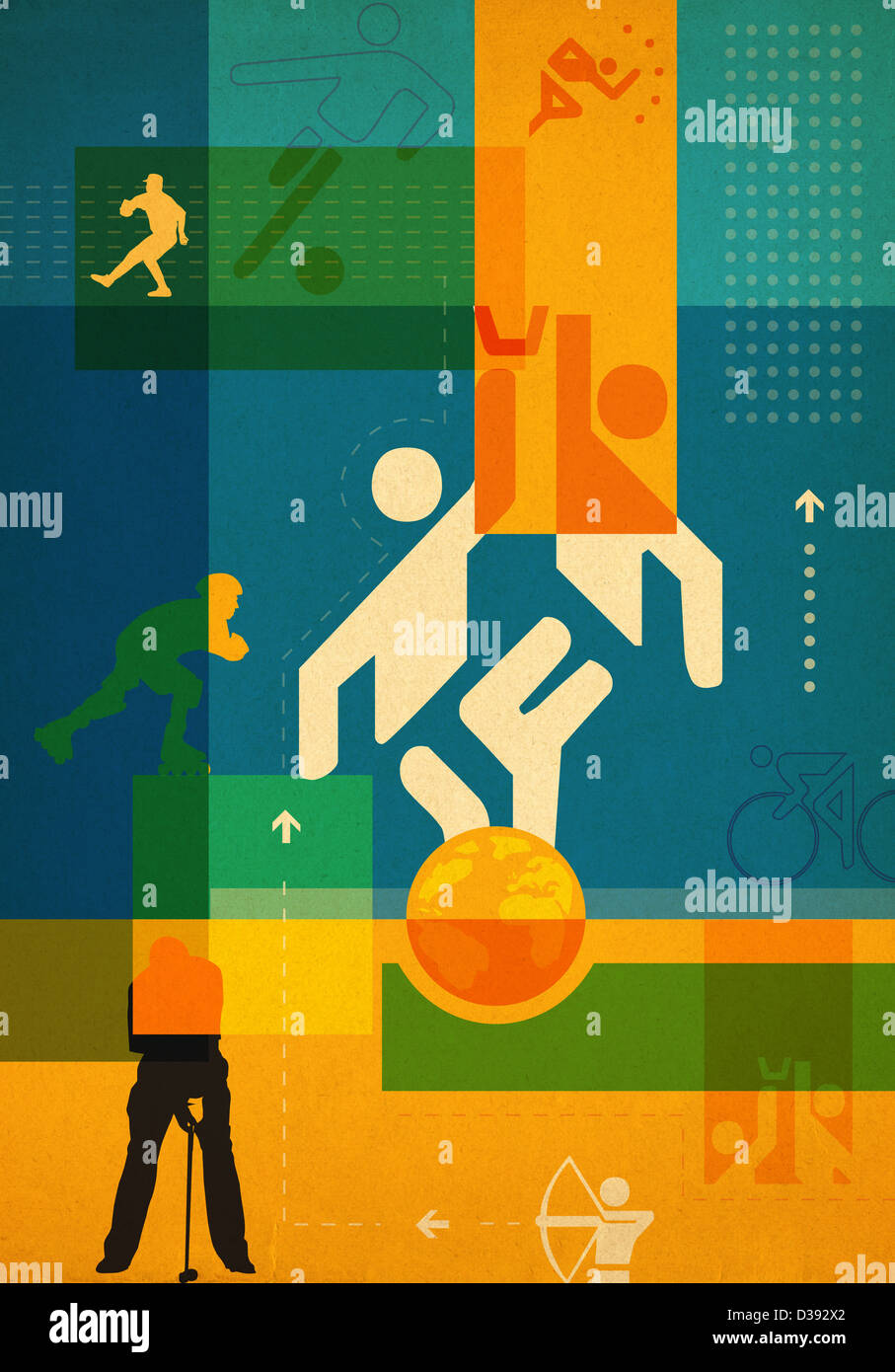 Montage von verschiedenen Sportarten Stockfoto