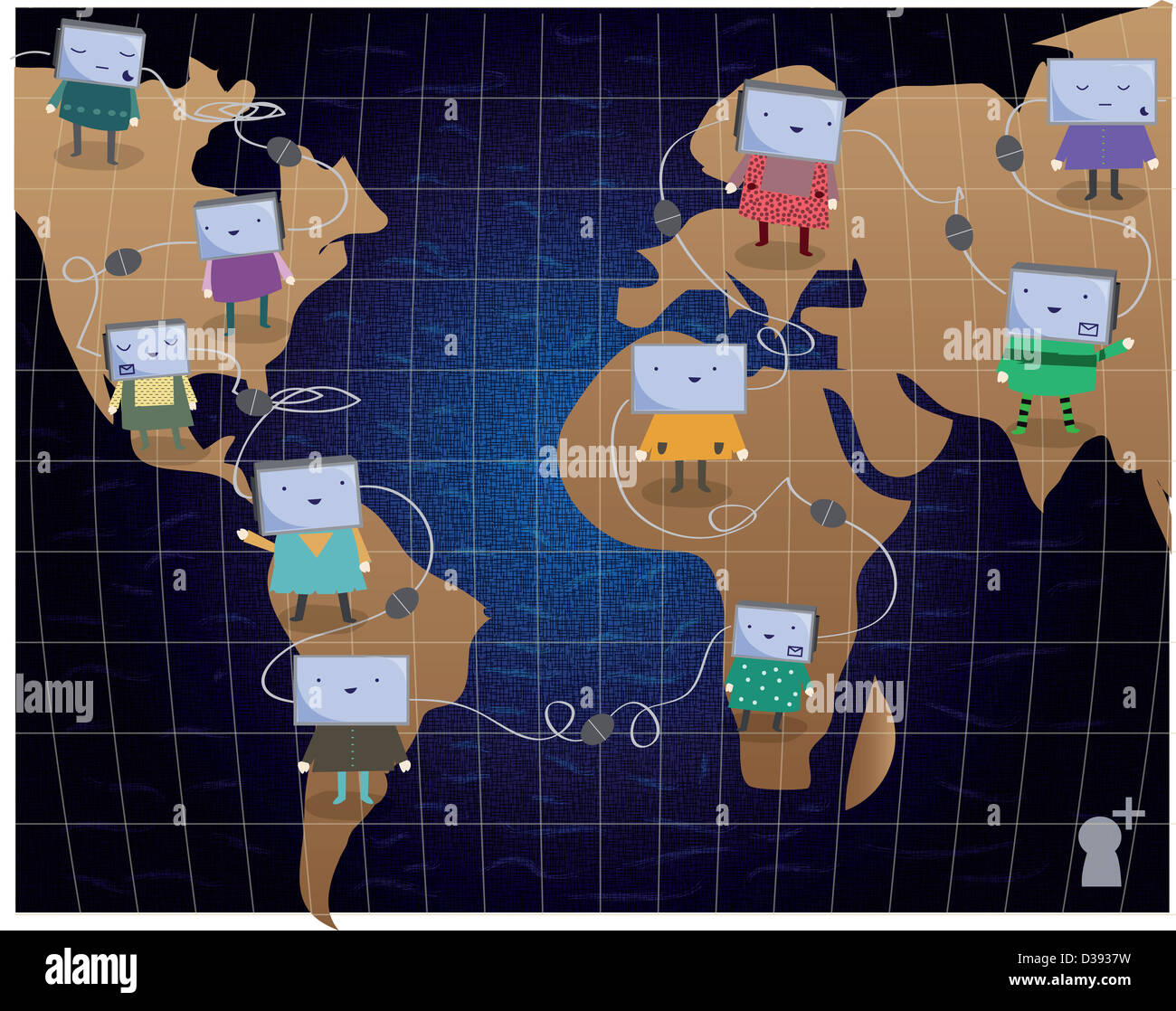 Anschauliche Darstellung der globalen Vernetzung Stockfoto