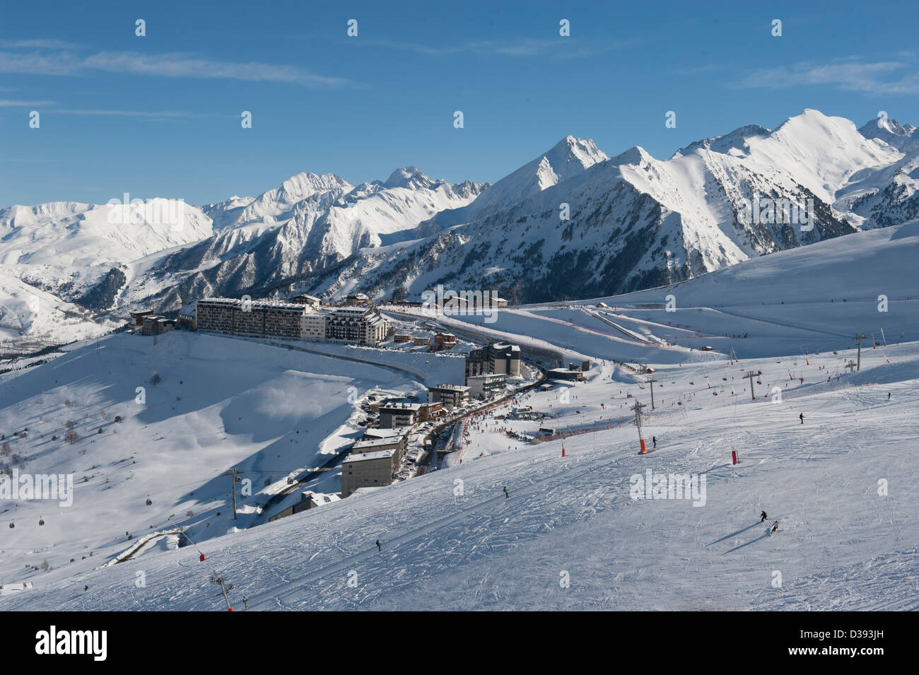 Saint-Lary 1700, Station de Ski von Saint-Lary soulAnd, Bergdorf der französischen Pyrenäen Stockfoto