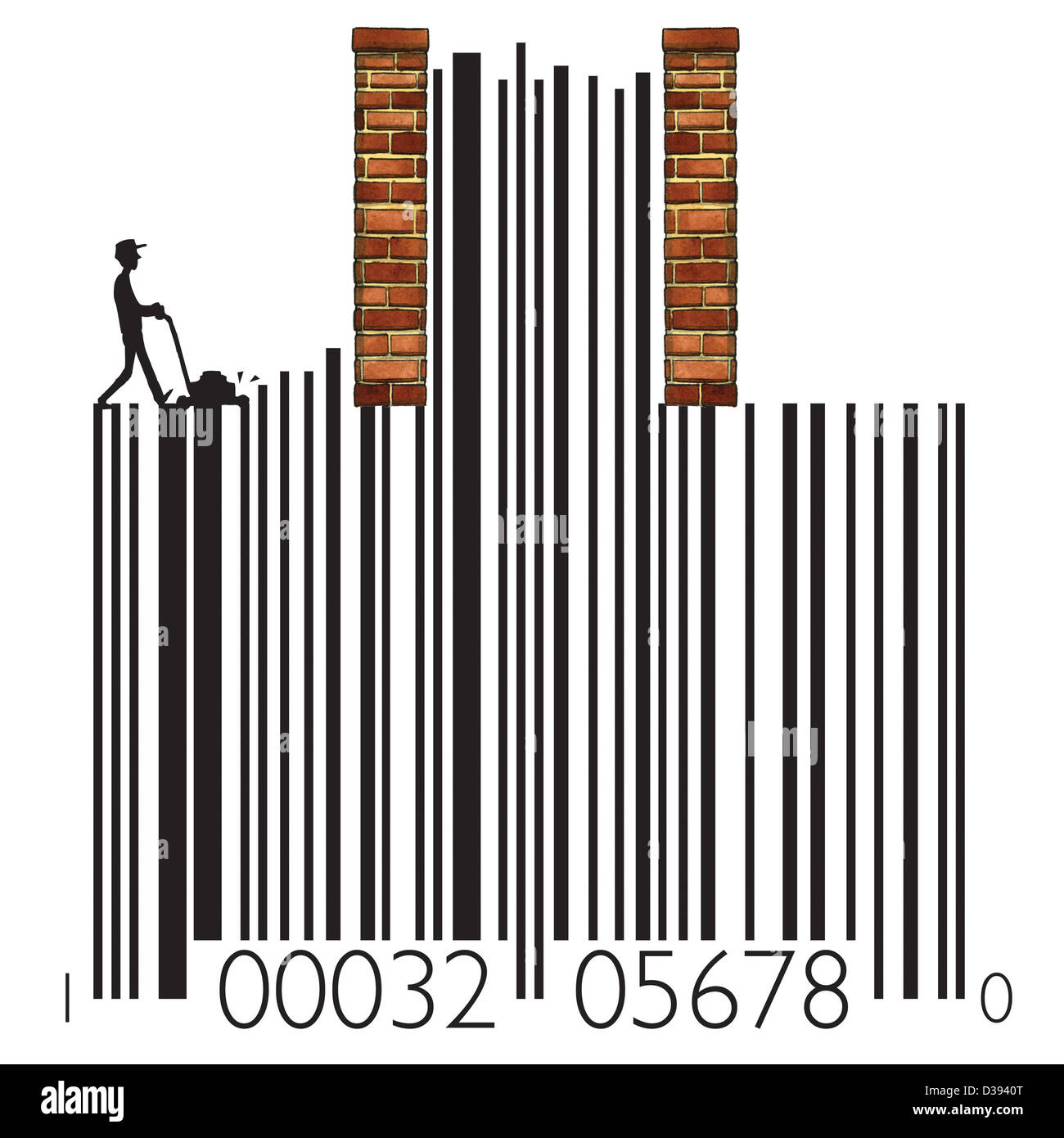 Das Konzept der steigenden Preise abbildende Barcode Stockfoto