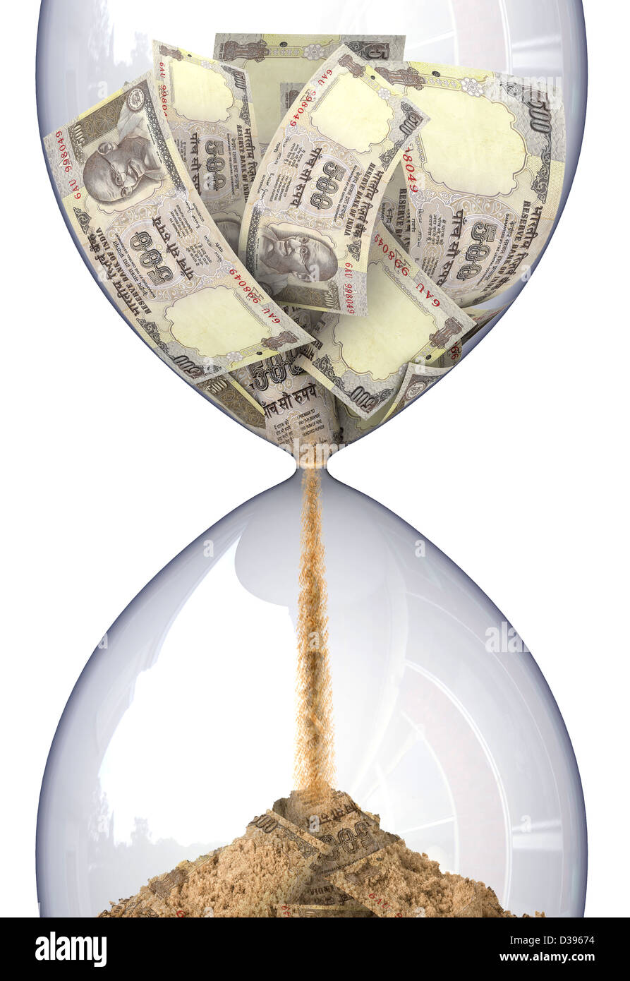 Konzeptionelle Darstellung der Zeit ist Geld Stockfoto
