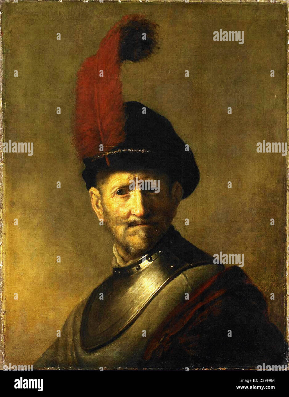 Rembrandt van Rijn, ein Alter Mann in militärischen Tracht (früher genannte Portrait von Rembrandts Vater). 1630 Öl auf Holz. Barocke. Stockfoto