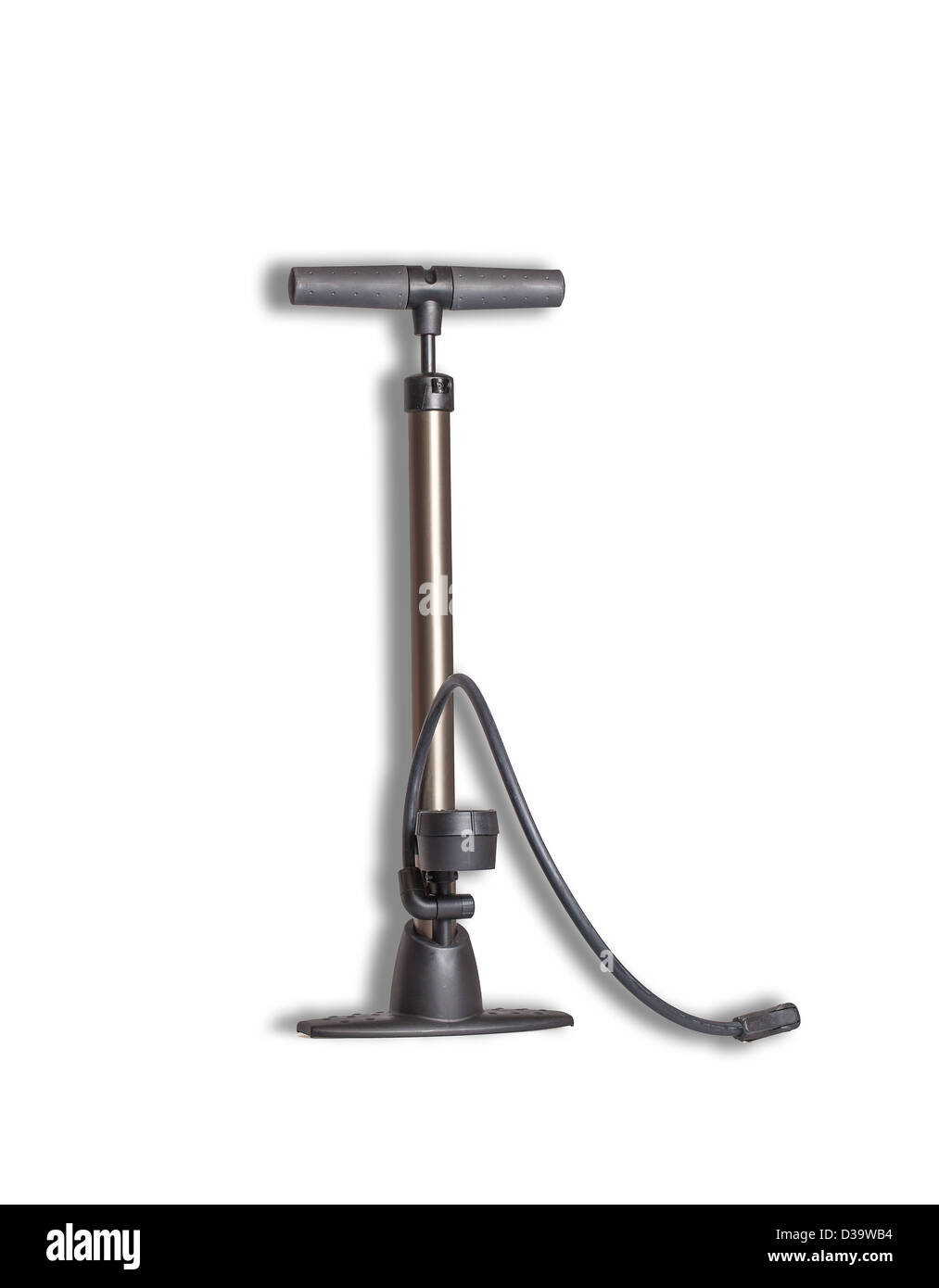 großen Handpumpe isoliert auf weiss Stockfoto