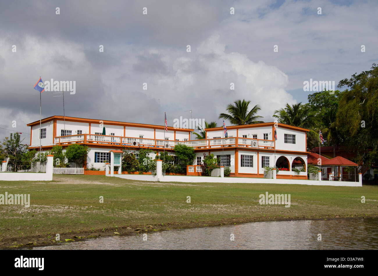 Belize, Crooked Tree Wildlife Sanctuary. Bird es Eye View Lodge. Stockfoto