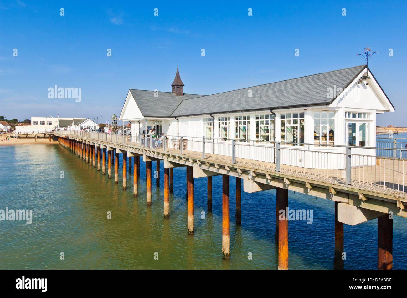 Southwold Pier vom Ende Southwold, Suffolk, East Anglia, England, GB, UK, EU, Europa Stockfoto