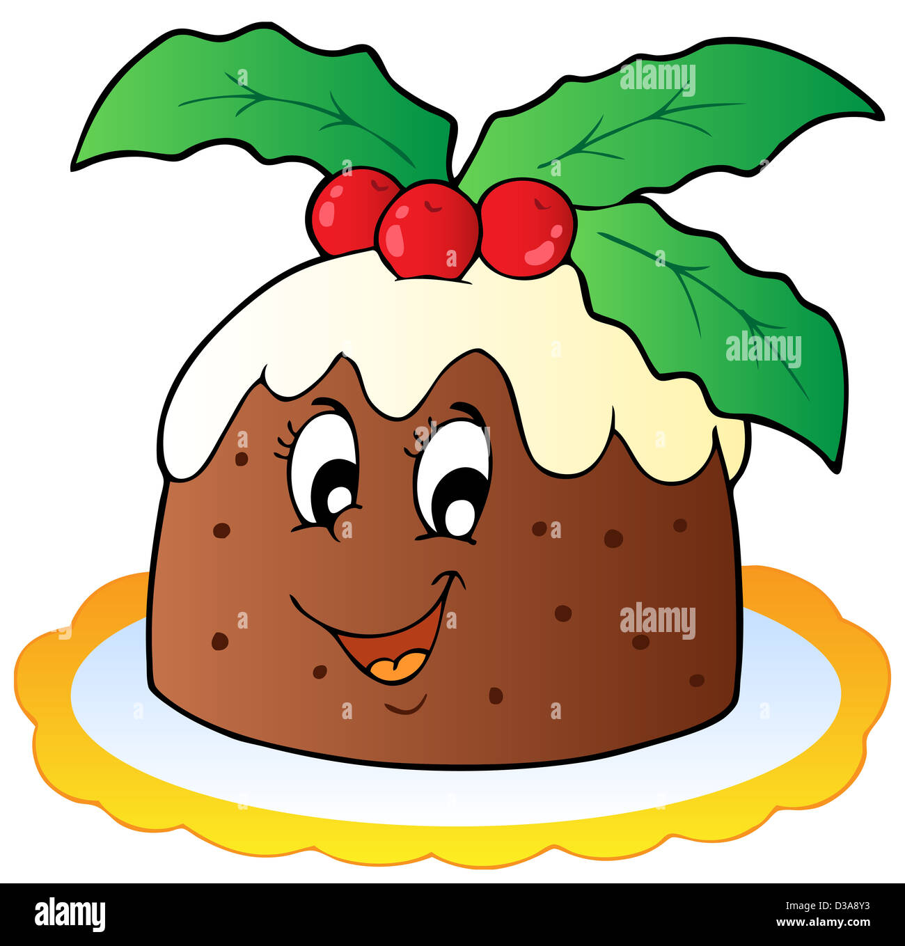 Cartoon Christmas Pudding - Bild-Darstellung. Stockfoto