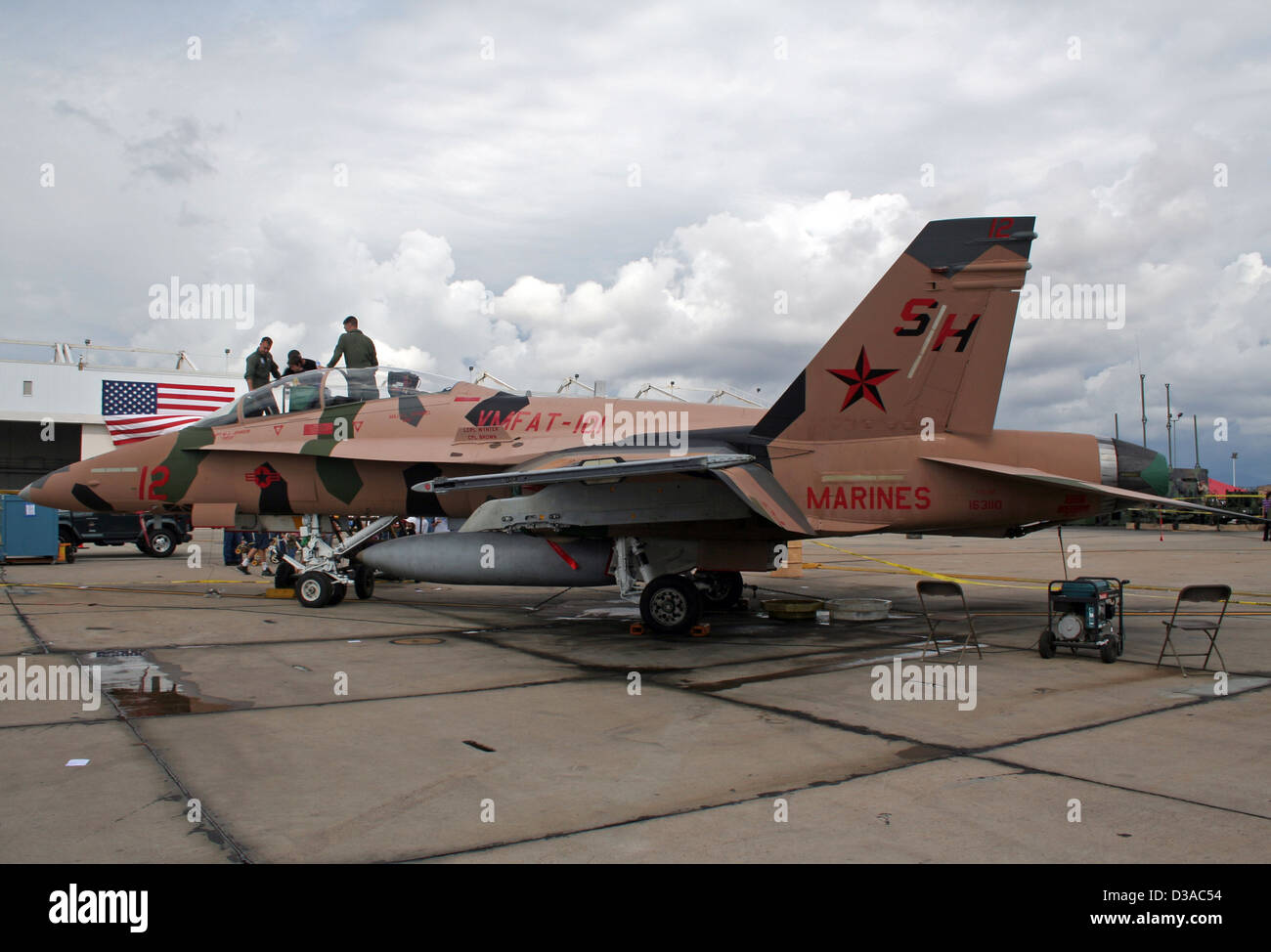 Us-marines Aggressor F/A-18 Hornet an der Airshow Air Station Miramar, Kalifornien Stockfoto