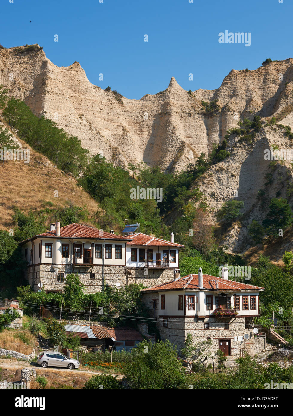 Blick vom kleinsten Stadt in Bulgarien, Melnik Stockfoto