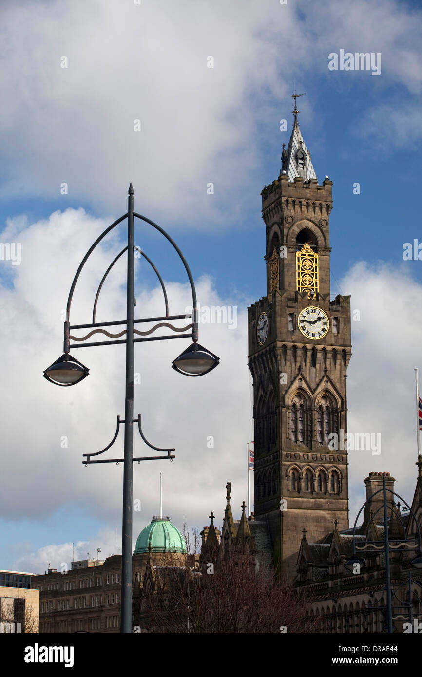 Bradford City Hall ist eine Note, die ich aufgeführt, 19. Jahrhundert Rathaus in Centenary Square, Bradford, West Yorkshire, England, Stockfoto