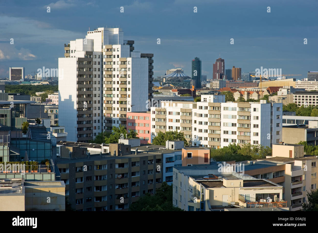 Berlin, Deutschland, Blick auf die Stadt von der Berliner City-West in Richtung Potsdamer Platz Stockfoto