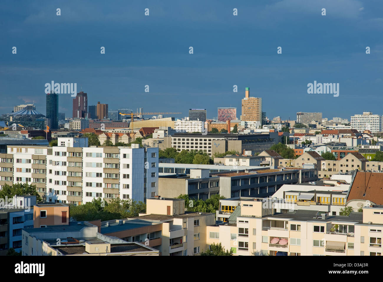 Berlin, Deutschland, Blick auf die Stadt von der Berliner City-West in Richtung Potsdamer Platz Stockfoto