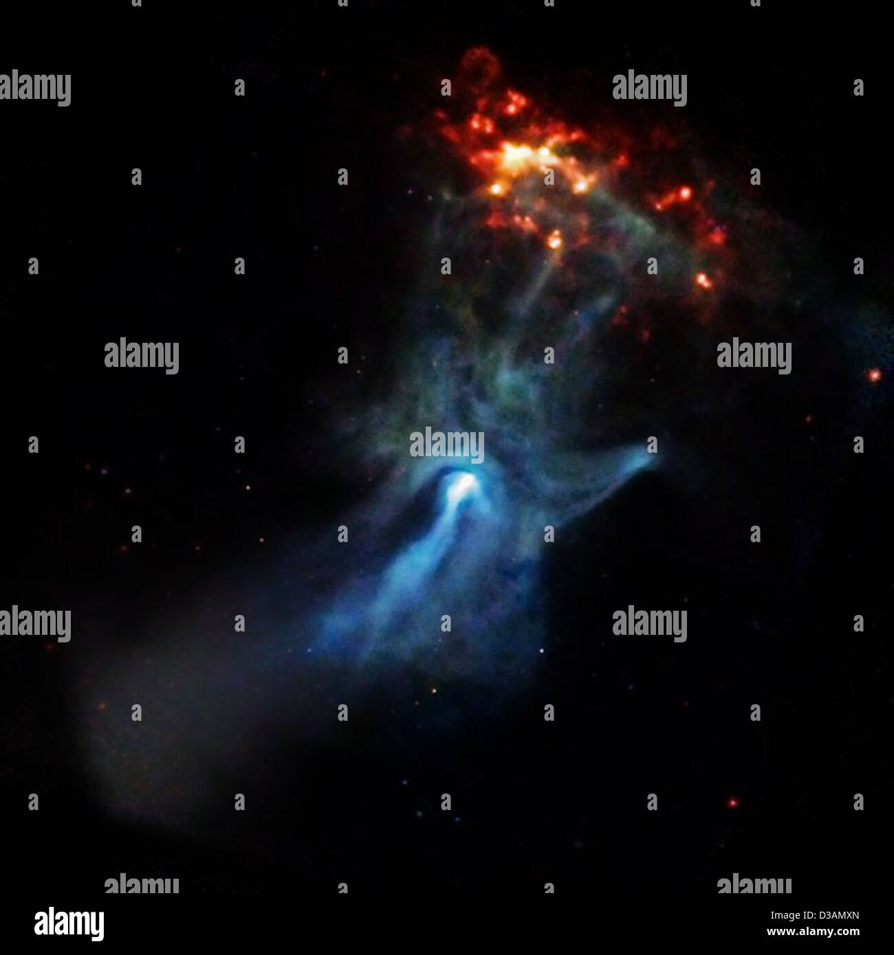 Pulsar zeigt seine Hand (NASA, Chandra, 03.04.09) Stockfoto