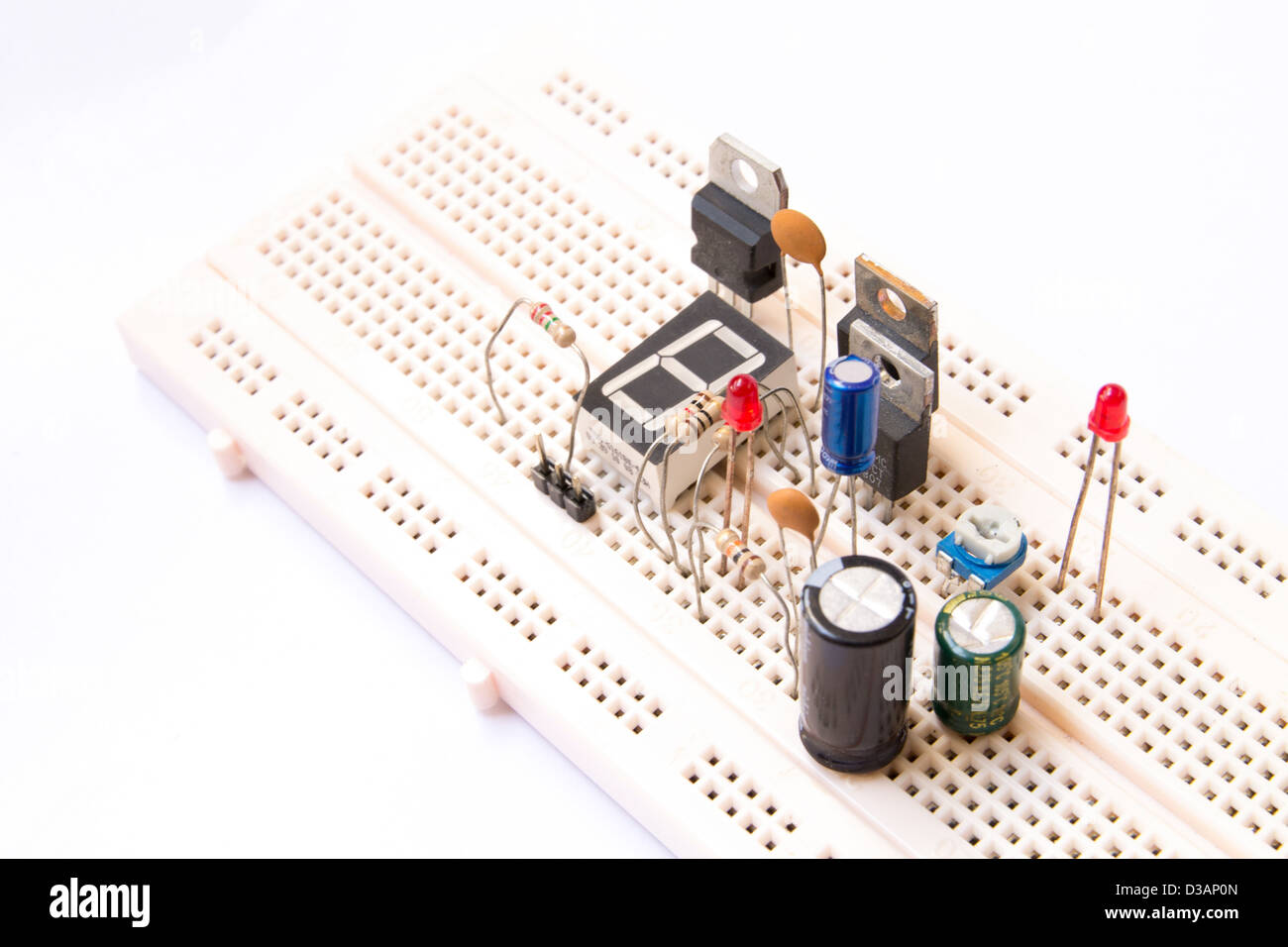 Prototyping Elektronikplatine neue Designs zu Testzwecken verwendet. Stockfoto
