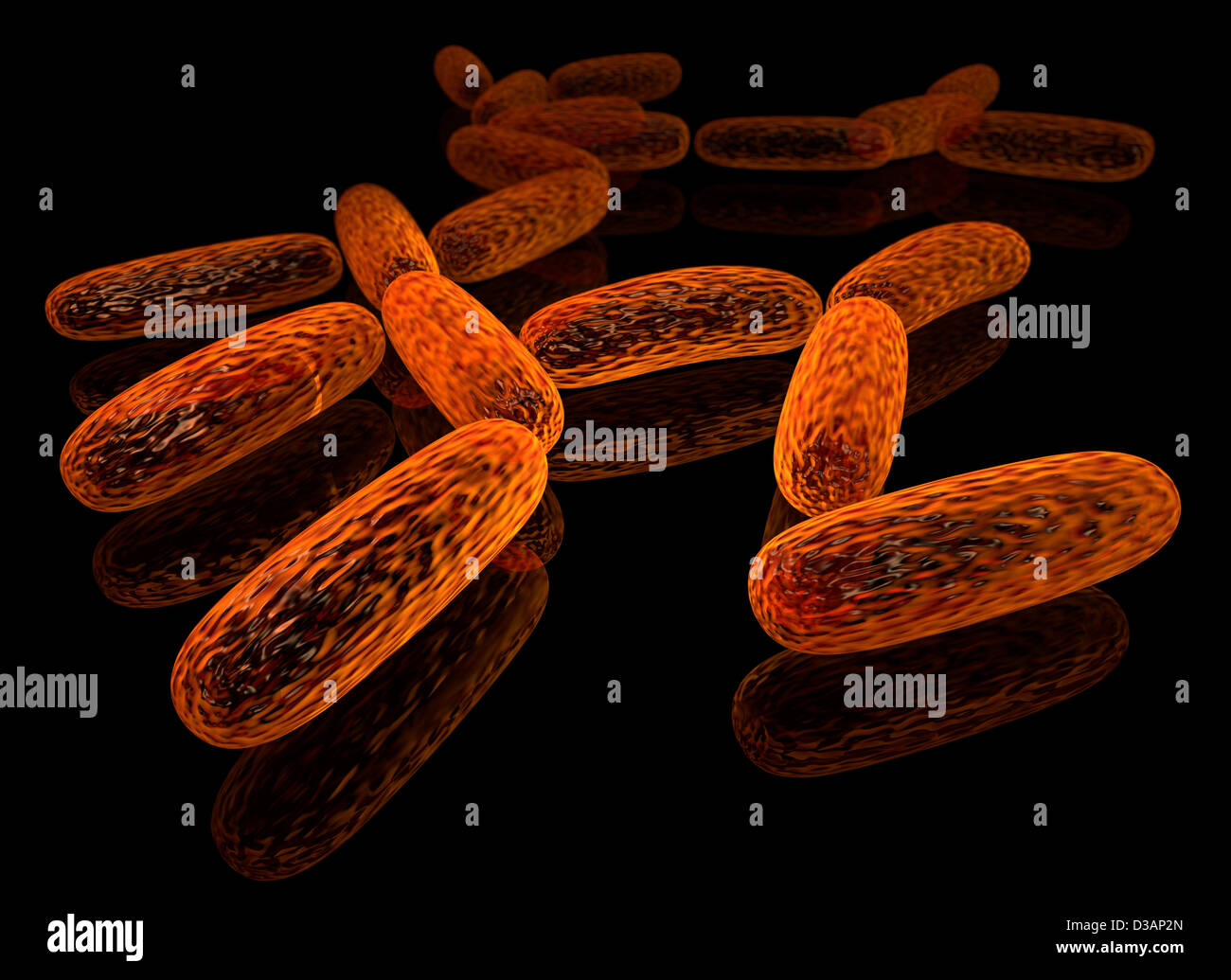 3D gerenderten Gruppe von bacillus Stockfoto