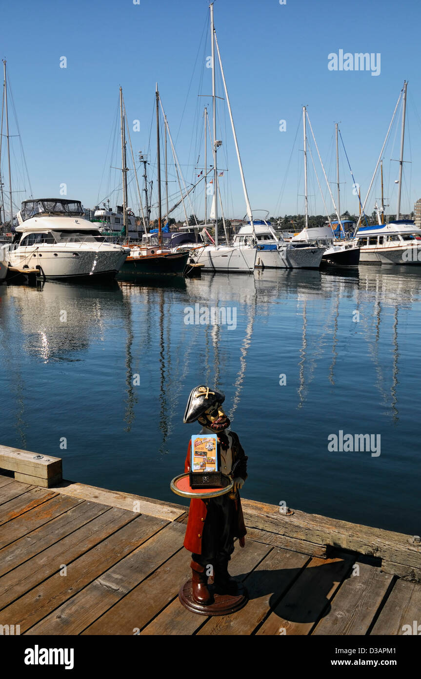 Piraten-Schild Tour Tourismus Fishermans wharf Inner harbour von Victoria Vancouver Island Kanada Stockfoto