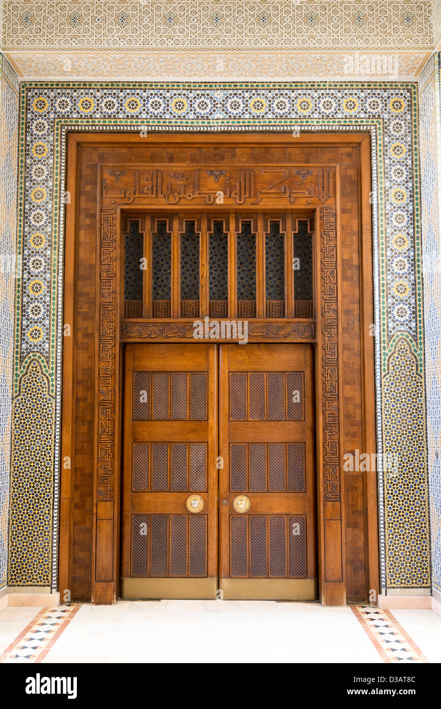 Detail der Tür zu Amirs Zimmer, große Moschee Masjid al-Kabir, Kuwait-Stadt, Kuwait Stockfoto
