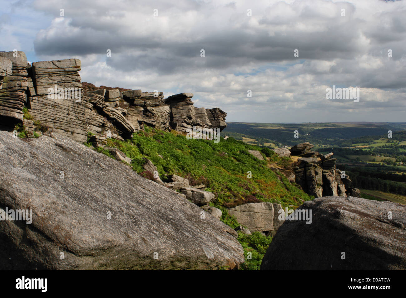 Bamford Moor Ridge Felsen Stockfoto