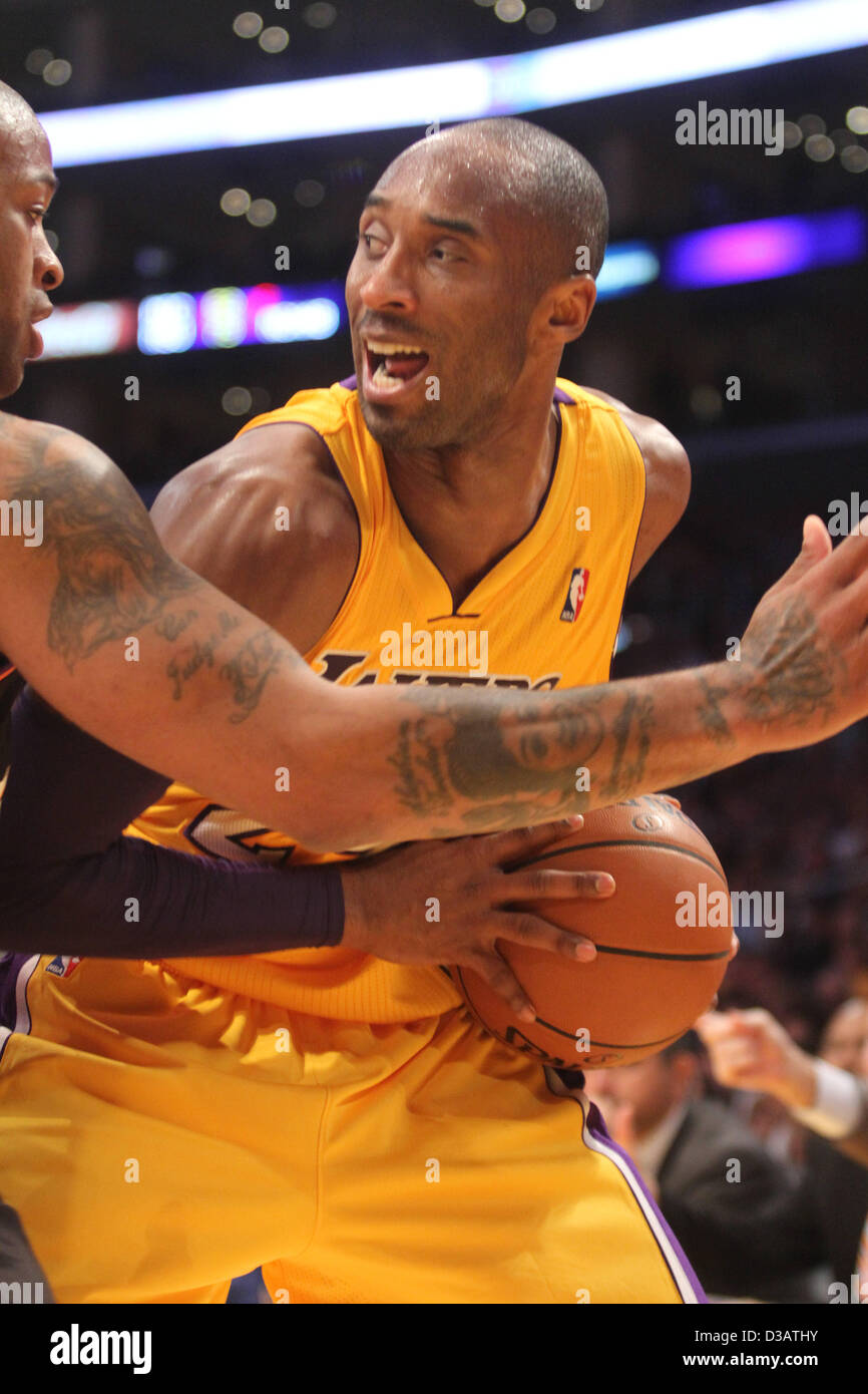 12.02.2013., California, USA.  Kobe Bryant #24 der Lakers während des Spiels. Die Los Angeles Lakers unterlag dem Endstand von 91-85 im Staples Center in der Innenstadt von Los Angeles, CA den Phoenix Suns. Stockfoto