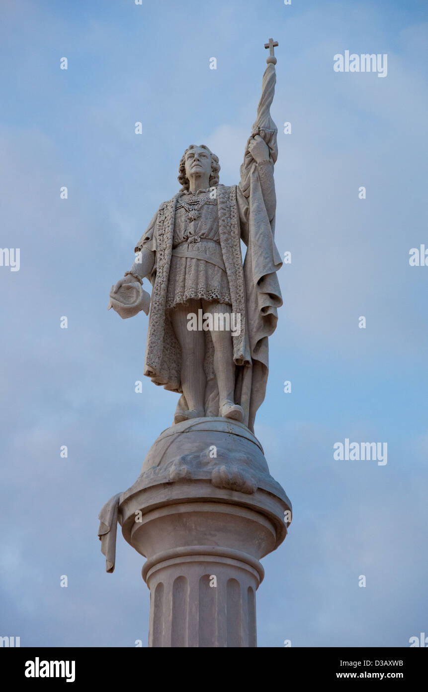 San Juan, Puerto Rico, Statue von Christopher Columbus im Stadtpark Stockfoto