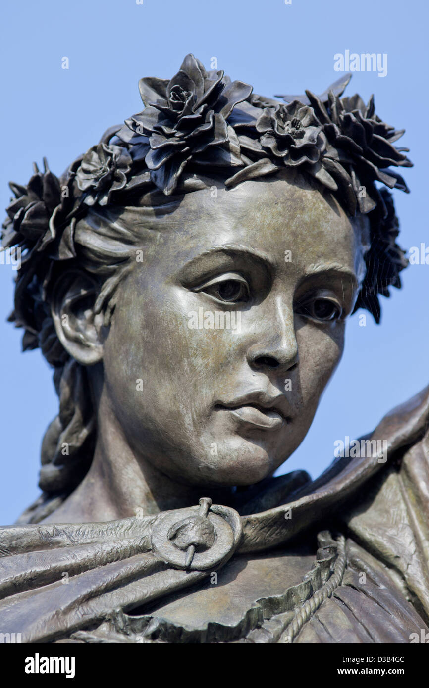 Die "feine Dame auf ein White Horse"-Skulptur in Banbury, Oxfordshire, Vereinigtes Königreich. Stockfoto