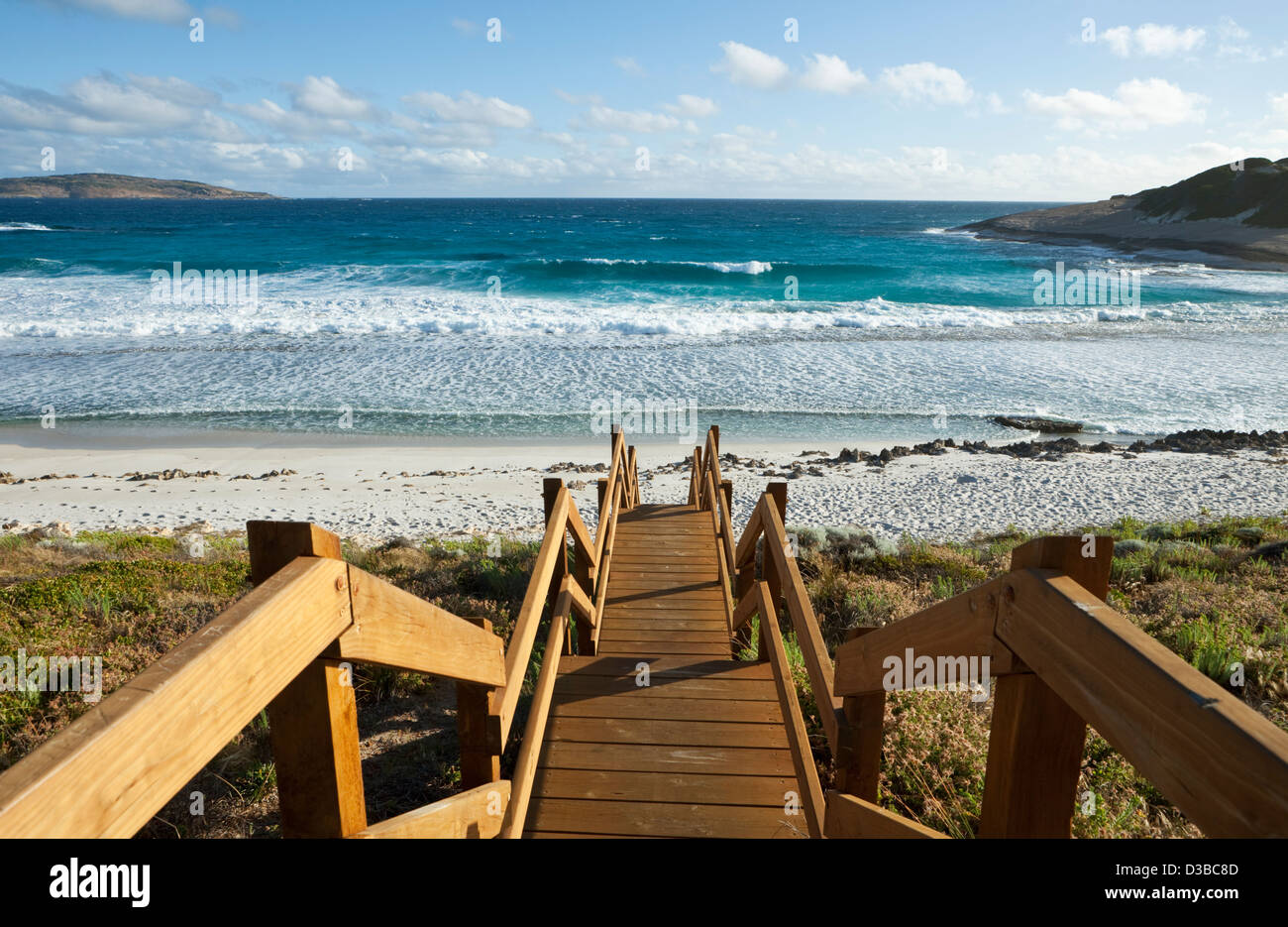 Promenade führt Lachs Strand hinunter. Esperance, Western Australia, Australien Stockfoto