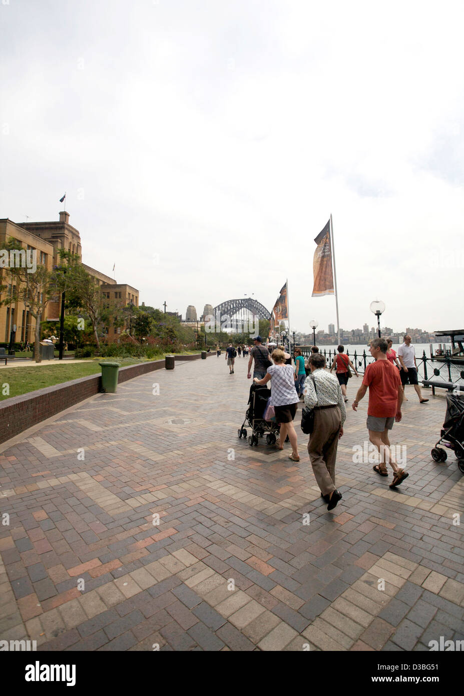 Ein Blick auf "The Rocks" in Sydneys Touristen- und Geschäftsviertel Stockfoto