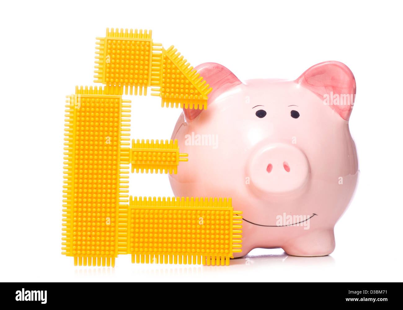 Sparschwein mit Pfund-Zeichen-Studio Ausschneiden Stockfoto