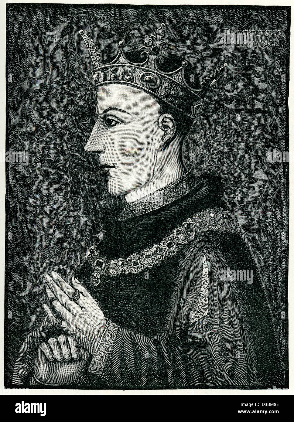 Porträt von König Henry v., König von England von 1413 bis zu seinem Tod im Alter von 35 Jahren im Jahre 1422. Stockfoto