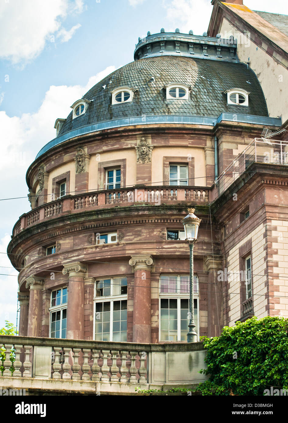 Elsass, antike, Wohnung, Baustile, Architektur, schöne, Schönheit, blau, Außenaufnahme, Stadtbild, Klassiker, Stockfoto