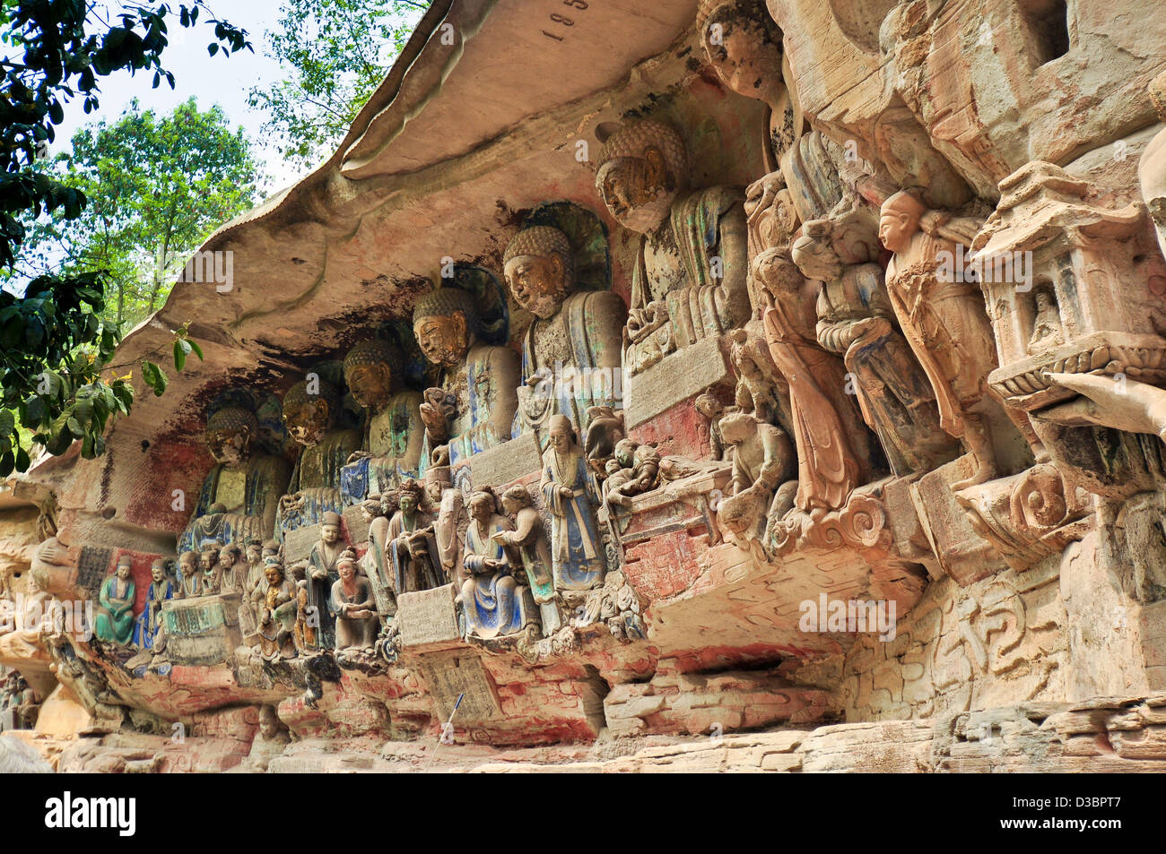 Buddhistische Cliffside Stein Schnitzereien - Baodingshan, Dazu, China Stockfoto