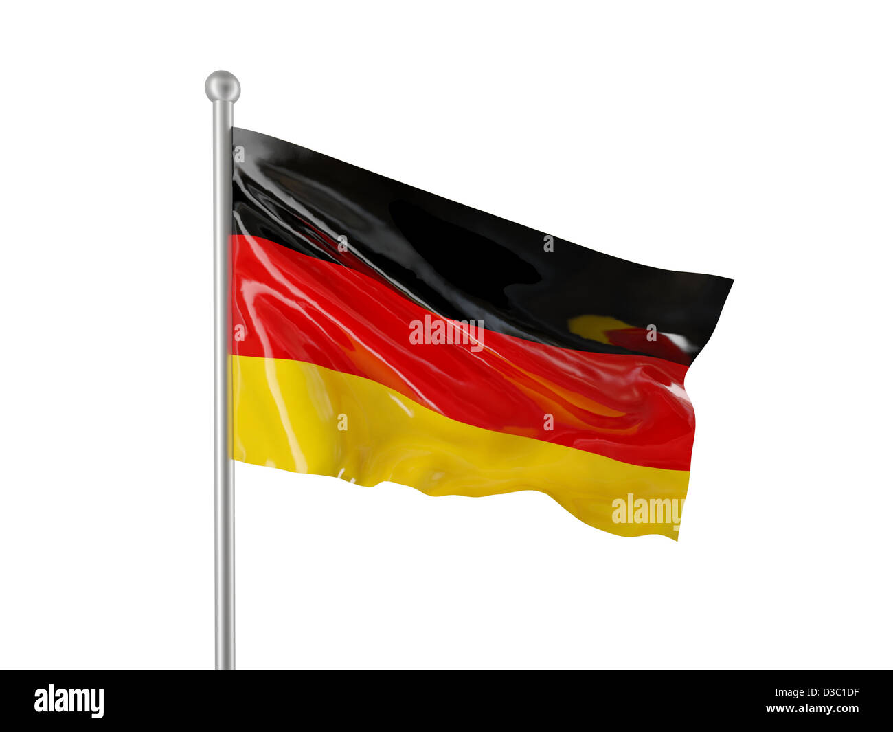 Deutsche Flagge isoliert auf weißem Hintergrund Stockfoto