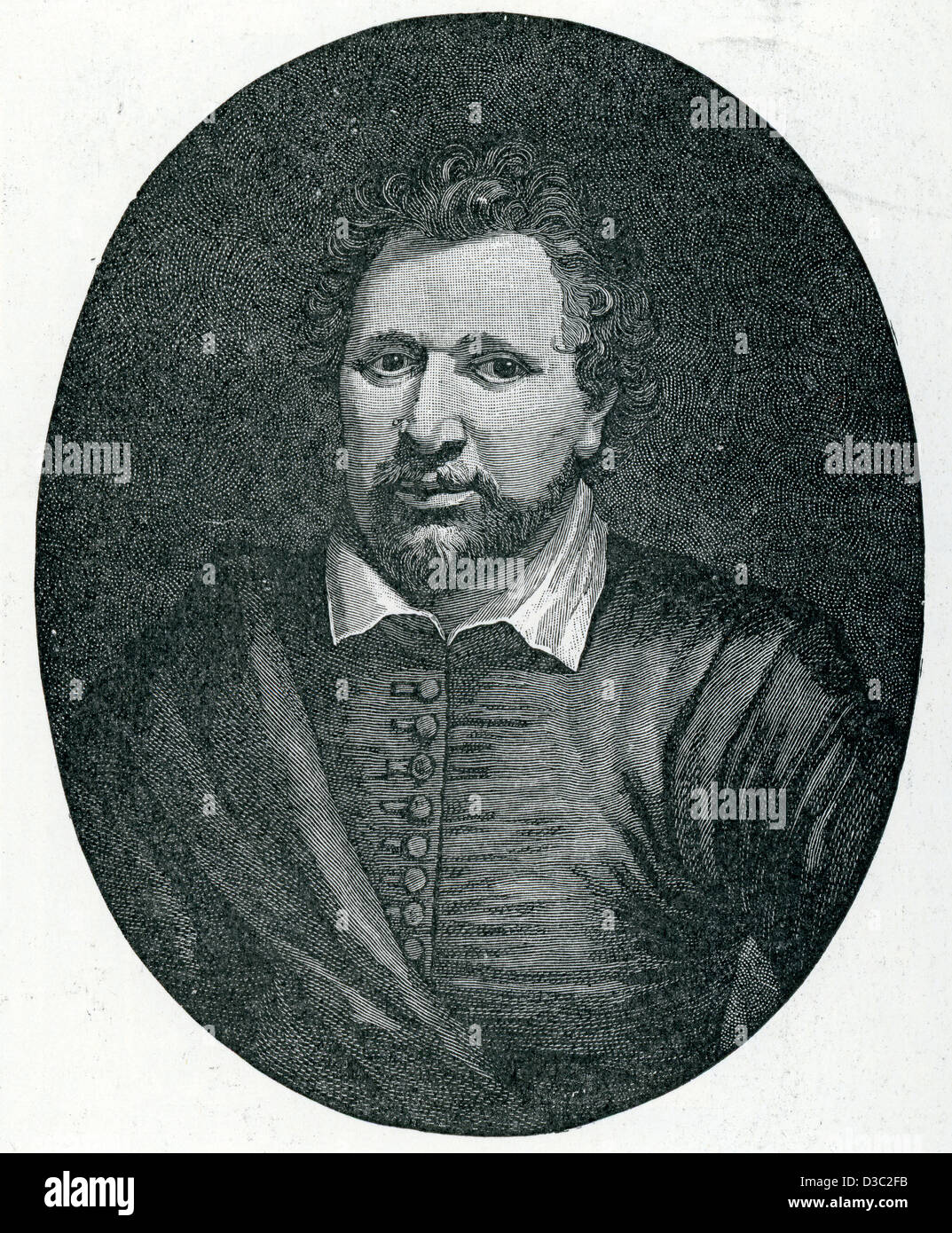 Vintage Porträt von Ben Jonson, ein englischer Dramatiker, Dichter und Schauspieler. Stockfoto