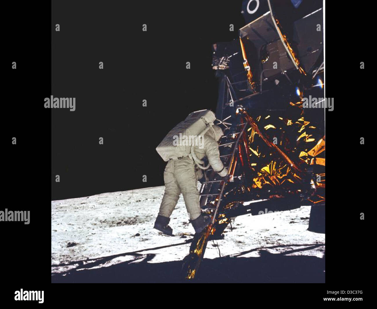 Buzz Aldrin Schritte auf dem Mond (NASA, 20. Juli 1969) Stockfoto